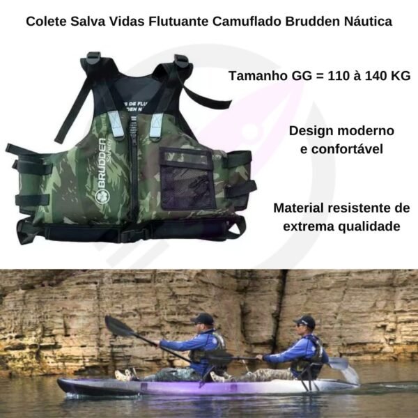 Colete De Flutuação Salva Vidas - Safety Confort - Camuflado – GG - Imagem 5