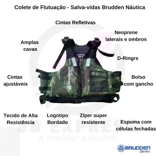 Colete De Flutuação Salva Vidas - Safety Confort - Camuflado – GG - Imagem 4