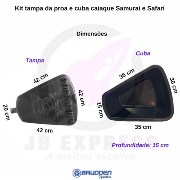 Kit Tampa da Proa e Cuba Para Caiaque Safari e Samurai - Imagem 2