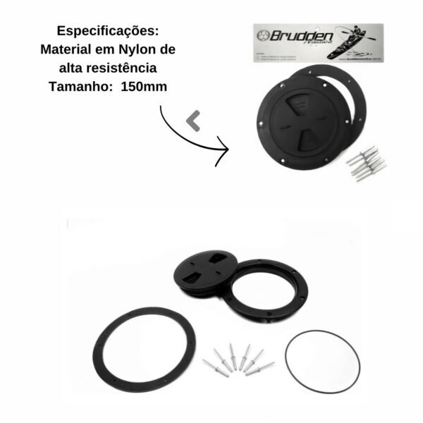 Tampa de Inspeção Rosqueavel 150 mm Brudden Náutica - Imagem 2